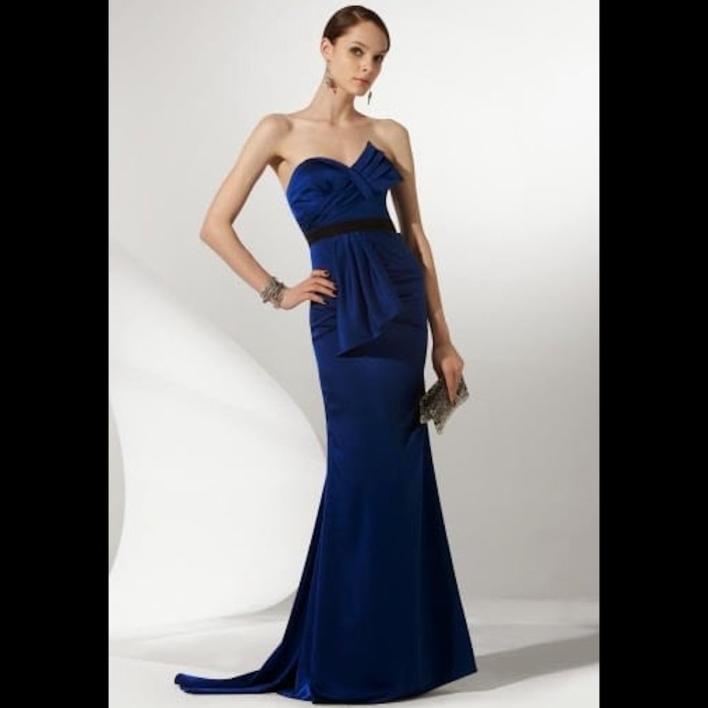 BCBGMaxAzria Deep Blue Floor Length Dress - Picture 1 of 10